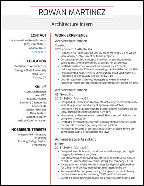 architecture resume examples  worked