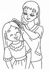 Coloring Mother Pages Daughter Printable Mothers Print sketch template