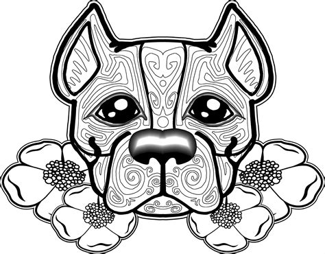 dog mandala coloring page  dxf include