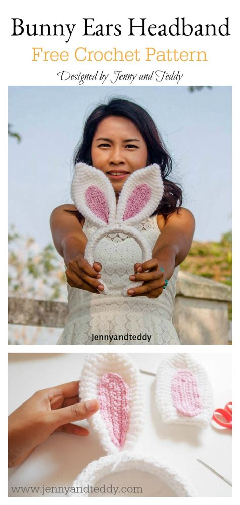 bunny ear headband  crochet pattern cool creativities