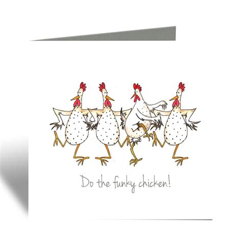 chicken card   funky chicken greeting card birthday card