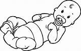 Pacifier Niemowlak Newborn Colouring Kolorowanka Druku Laying Diaper Drukowanka sketch template