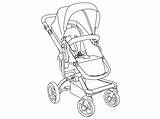 Stroller Baby Coloring Pages Drawing Carriage Getdrawings sketch template