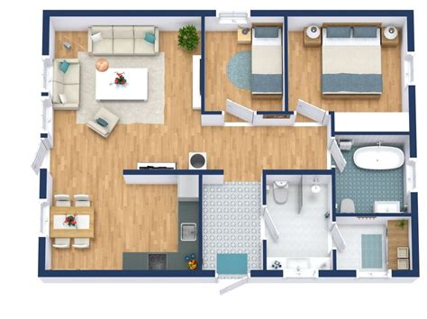 practical  bedroom house plan   shaped kitchen obao