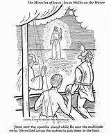 Coloring Water Walking Jesus Pages Miracle Miracles sketch template