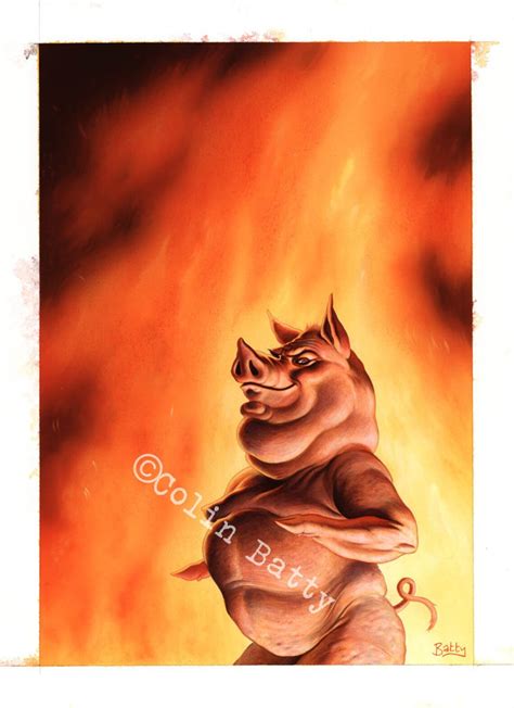 hell pig  colin batty freakybuttrue peculiarium etsy uk