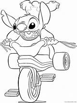 Stitch Coloring Pages Lilo Riding Coloring4free Bike Printable Related Posts sketch template
