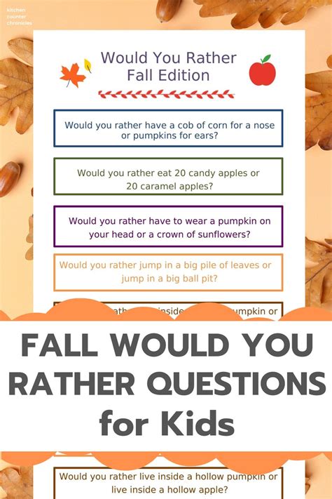 fall themed    questions  kids