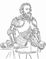 Conquistador Hernan Cortes Supercoloring sketch template