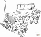 Coloring Jeep Pages Army Military Truck War Willys Car Vehicles Kleurplaat Mb Printable Color Wrangler Kids Drawing Ww2 Print Airplane sketch template