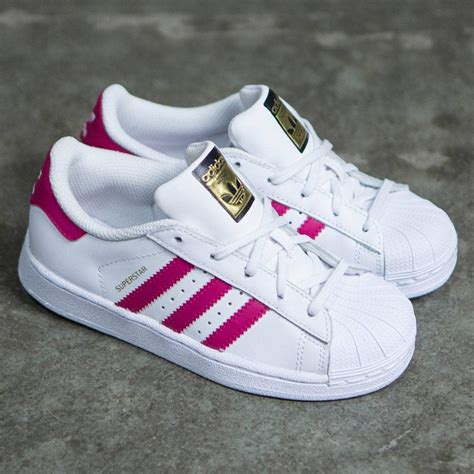adidas  kids superstar foundation white bold pink footwear white