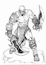 Kratos Armas Colorir Desenhos Inks Deus Rubusthebarbarian Template Tudodesenhos Barbarian Colorindo sketch template