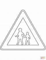 Coloring Crossing Children Sign South Ahead Pages Korea Road Signs Printable Drawing Supercoloring sketch template