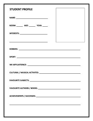 student profile template fill  printable fillable blank