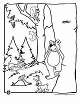 Forest Coloring Animals Animal Printable Bear Pages Kids Woodland Print Clipart Children Preschool Drawing Sheets Habitat Colouring Related Clip Popular sketch template