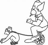 Krusty Para Colorear Pages Clown Payaso El Coloring Simpsons Los Un Mono Fumando Monociclo Monocycle Páginas Originales Sombrerito Cigarrillo Bicicleta sketch template