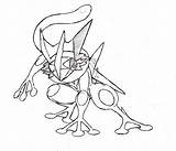 Greninja Pokemon Coloring Pages Getcolorings Color Print Ash sketch template
