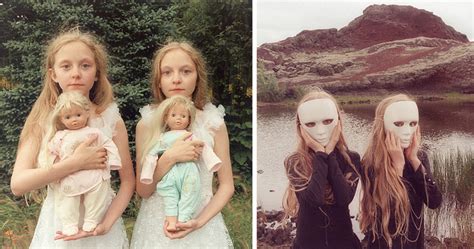 icelandic twin girls erna and hrefna in eerie photos by