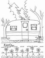 Coloring Camper Trailer Vintage Pages Printable Travel Drawing Camping Instant Motorhome Rv Adult Summer Color Kids Silhouette Trailers Template Books sketch template