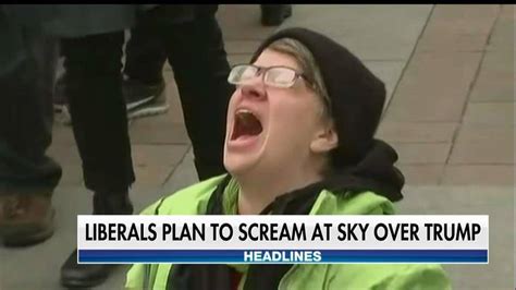 Anti Trump Protesters Scream Helplessly At The Sky To Demonstrate On
