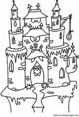 Castle Haunted Coloring Pages Drawing Getdrawings sketch template