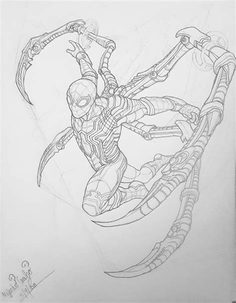 iron spider  venom spiderman drawing avengers drawings marvel
