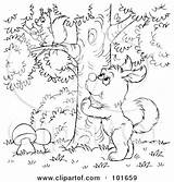 Tree Dog Coloring Outline Barking Clipart Squirrel Illustration Royalty Rf Bannykh Alex Regarding Notes sketch template