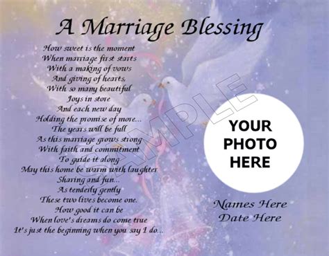 A Marriage Blessing Photo Personalized Art Poem Memory
