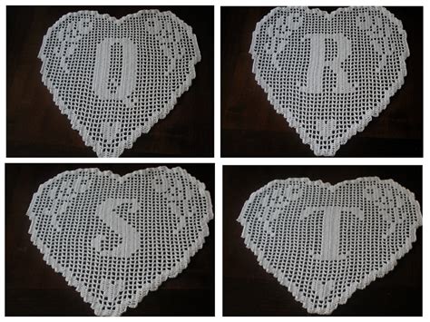 pattern crochet doily filet alphabet complete heart home etsy