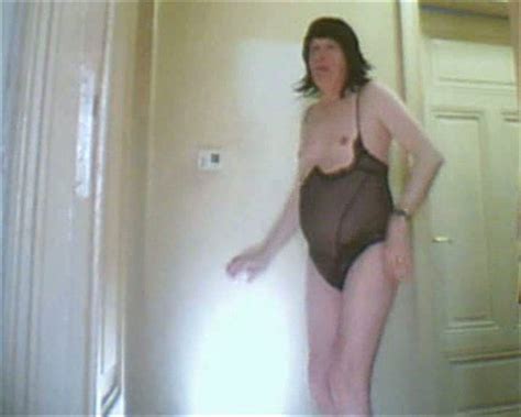 Ugly Old Crossdresser In See Through Negligee Acts Like A