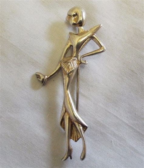 beautiful old vintage sterling mexico silver 9 25 art deco lady woman brooch pin women s