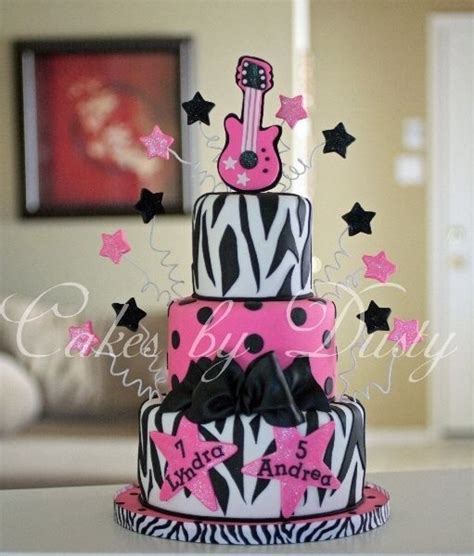zebra rock star birthday cake barbie pinterest birthdays cakes and rock stars