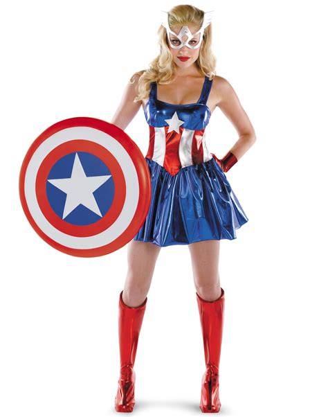 captain america sexy superhero fancy deluxe halloween costume womens 4