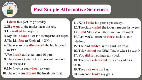 sentences    simple tense englishtivi