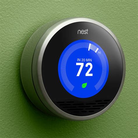 nest learning thermostat  green head