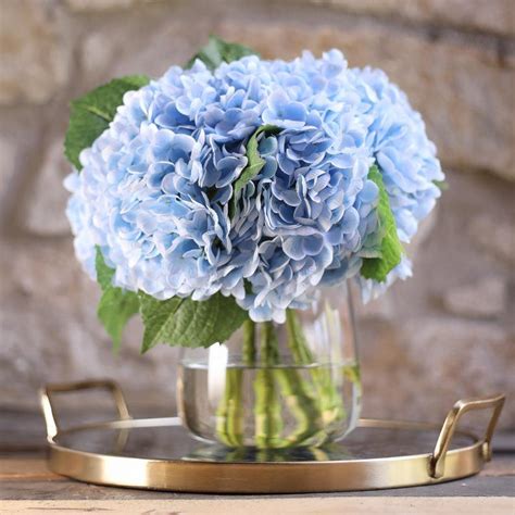real touch hydrangea spring summer everyday floral arrangement etsy