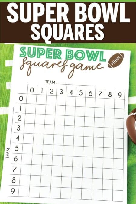 printable super bowl squares template play party plan