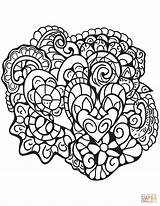 Coloring Heart Patterns Abstract Pages Printable Hearts Supercoloring Drawing Categories sketch template