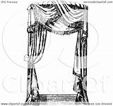 Curtains Vintage Window Illustration Royalty Clipart Vector Prawny sketch template