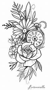 Bunga Daisy Mewarnai Fiori Tatuagem Tatouage Forearm Frauen Ostern Protheroe Horloge Laurence Veilleux Relogio Kackalori sketch template