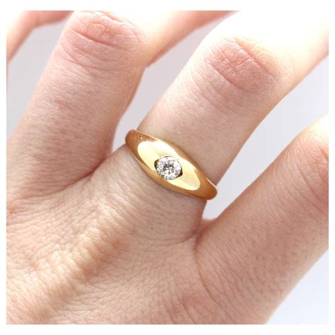 diamond solitaire ring unisex ct yellow gold