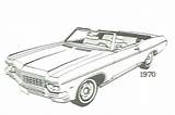 Coloring Impala Chevy Pages Chevrolet Car Classic Convertible Book 1970 Template Early sketch template