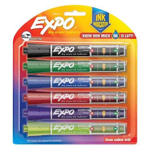 expo dry erase markers  ink indicator assorted colors  count
