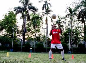 he shoots he scores kolkata teen rajib gets set to train with manchester united daily mail