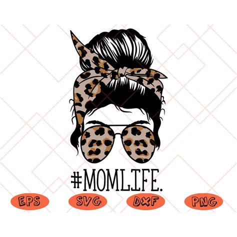 mom life svg aviator glasses leopard svg bandana leopard etsy