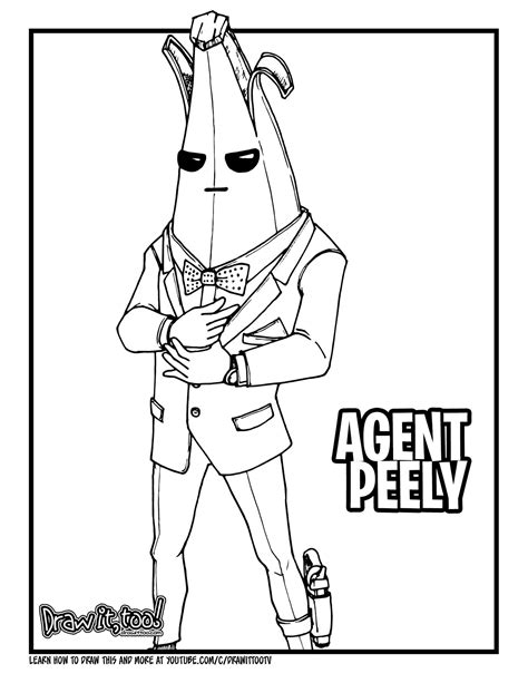 banana fortnite coloring pages peely