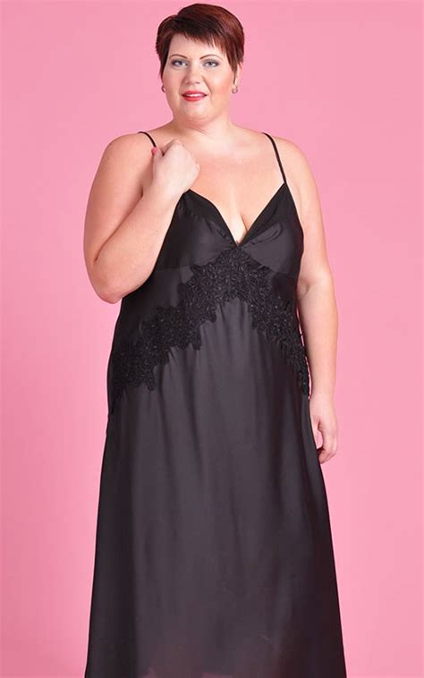 plus size nightgown extravagance in black nightgown
