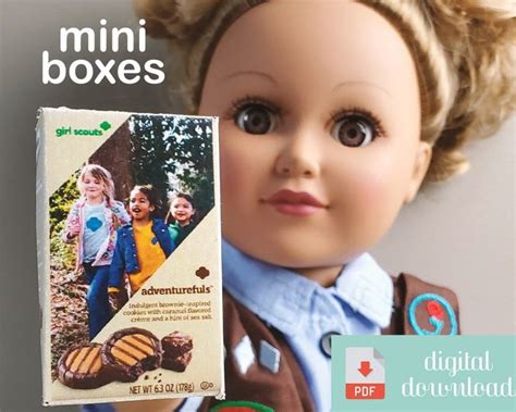 brownie baker printable girl scout cookie box etsy