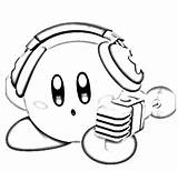 Coloring Kirby Pages Smash Bros Super Music Drawing Headphone Listening Color Meta Knight Mario Printable Print Getcolorings Getdrawings Clipartmag Comments sketch template