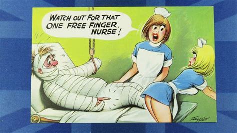 Bamforth Comic Postcard 1970s Blonde Nurse Hospital Bed Theme No 188